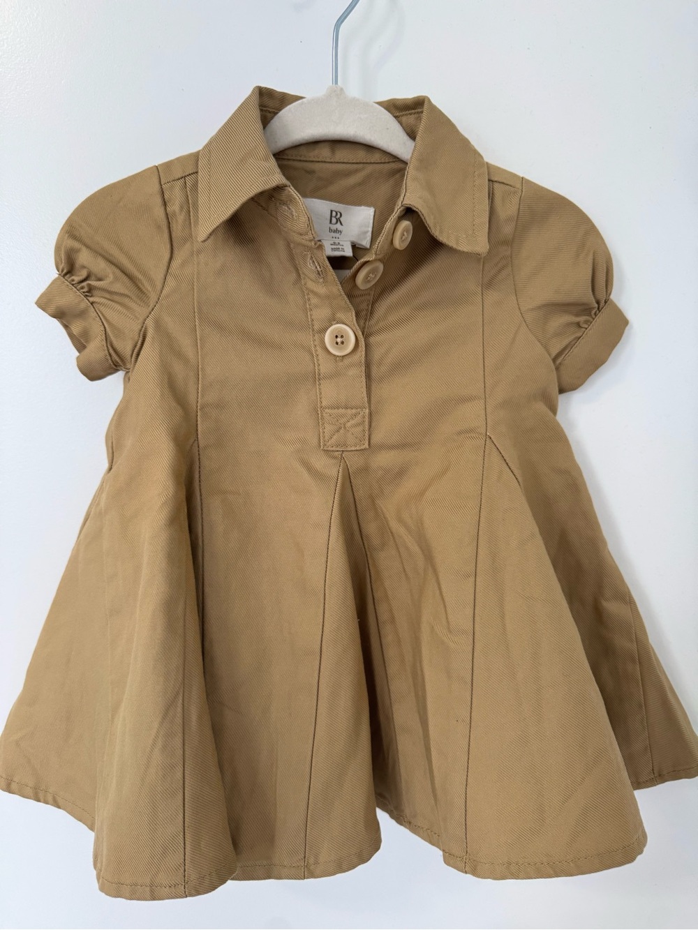 NWT Banana Republic BR Baby Khaki Pleated Dress 0-3M